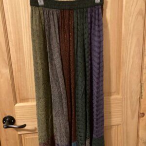 Seed Threads patchwork boho maxi skirt, S/M
